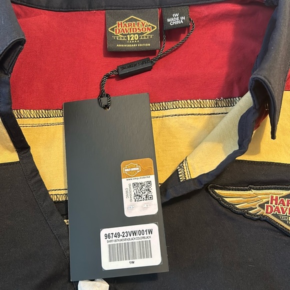 Harley-Davidson 1W Top 120th Anniversary Elemental Zip Front Color Block NWT - Picture 10 of 10